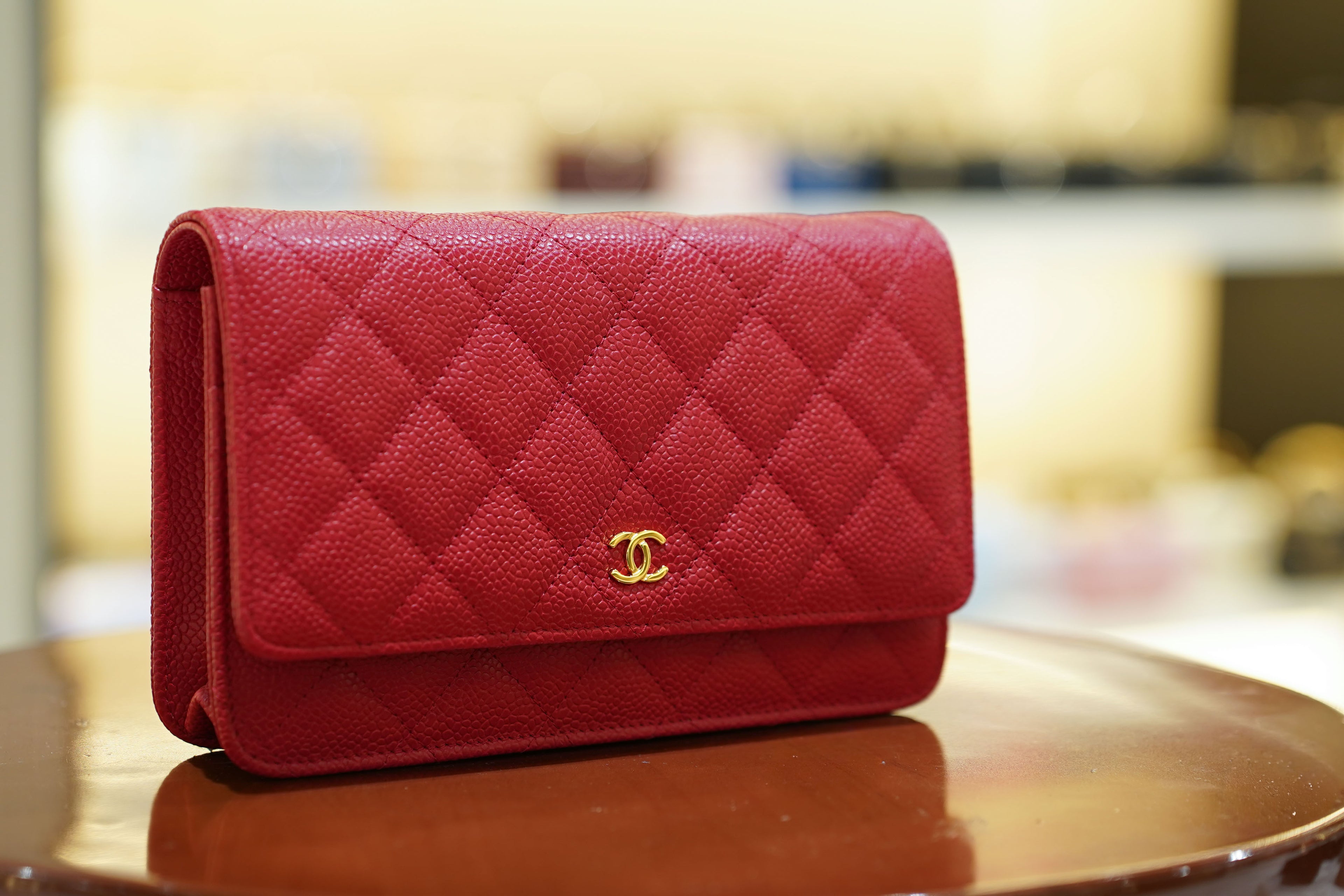 Chanel | Wallet on Chain – Caviar – Red – Gold Hardware