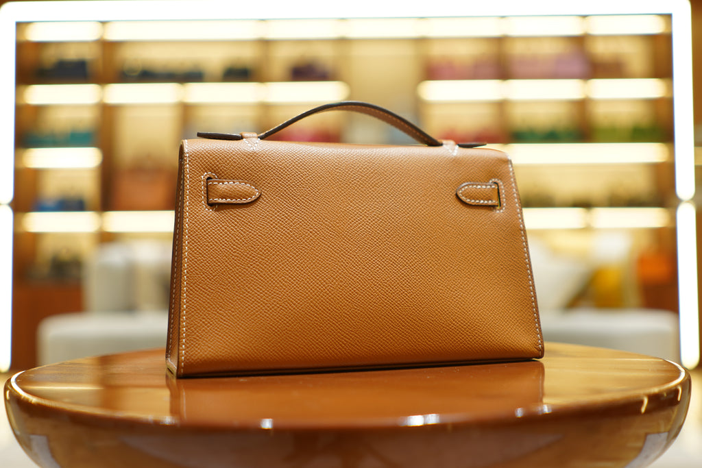 Hermes | Kelly Pochette – Epsom – Tan – Goldbeschläge