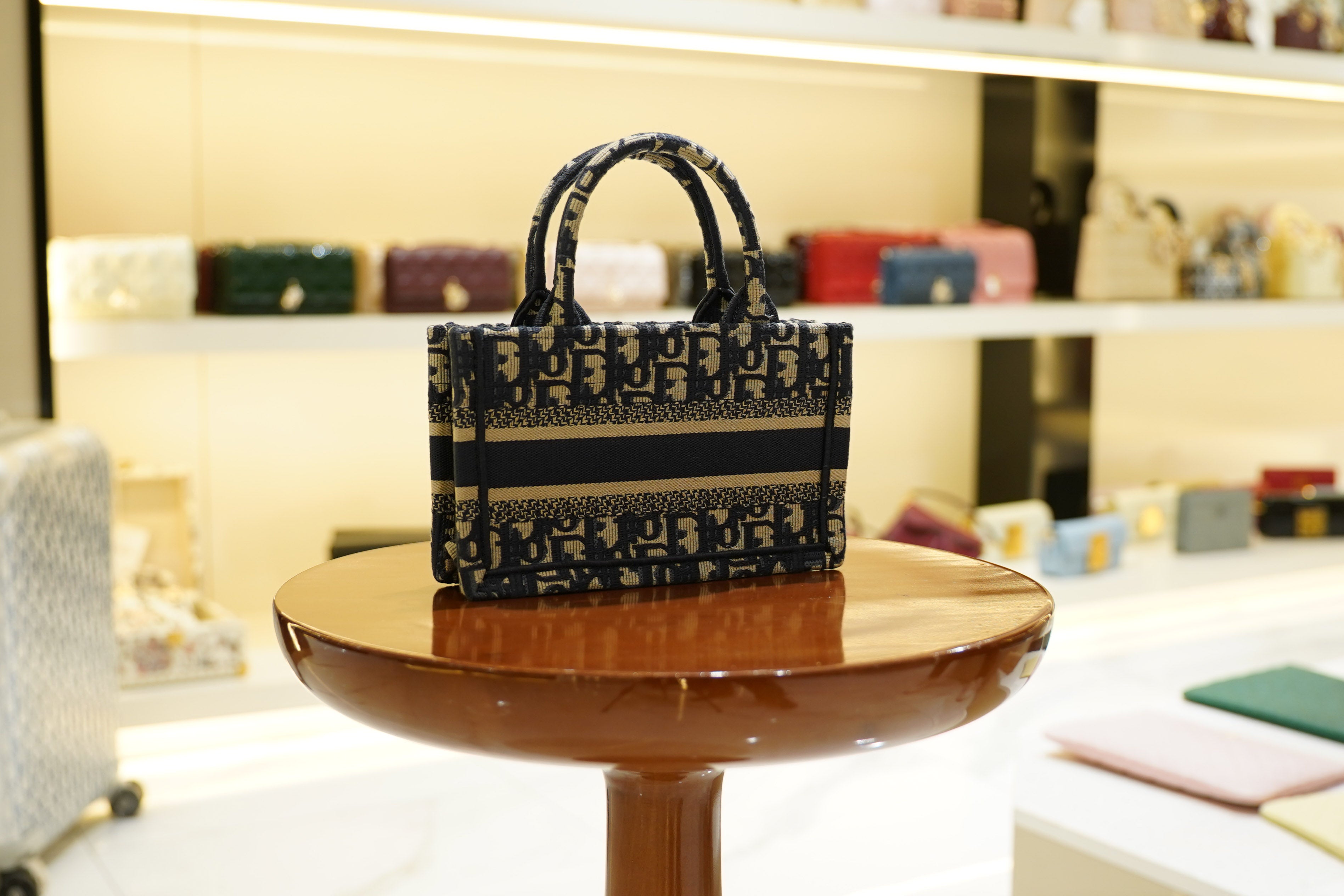 Dior | Book Tote – Canvas – Navy Blue – Gold Hardware