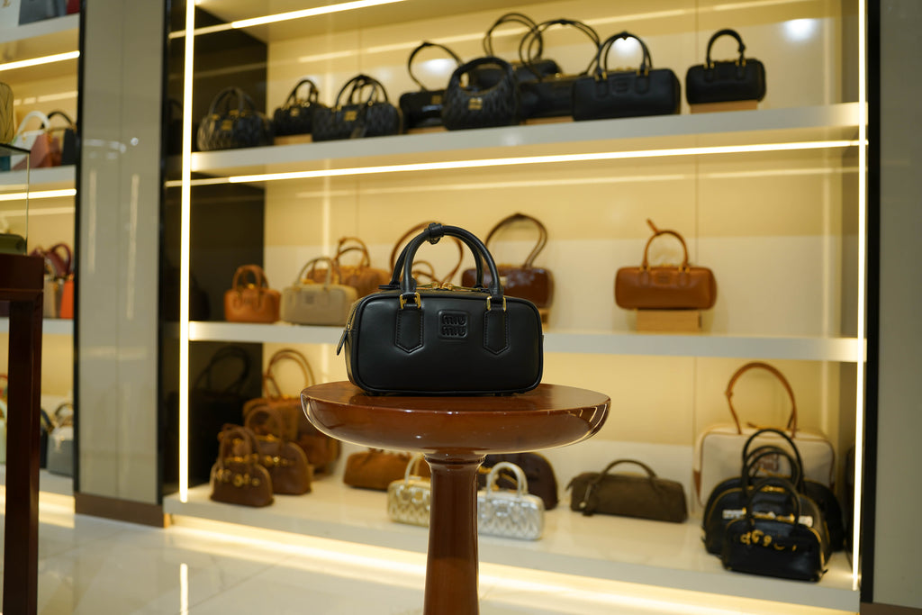 Miu Miu | Arcadie (Medium) – Leather – Black – Gold Hardware