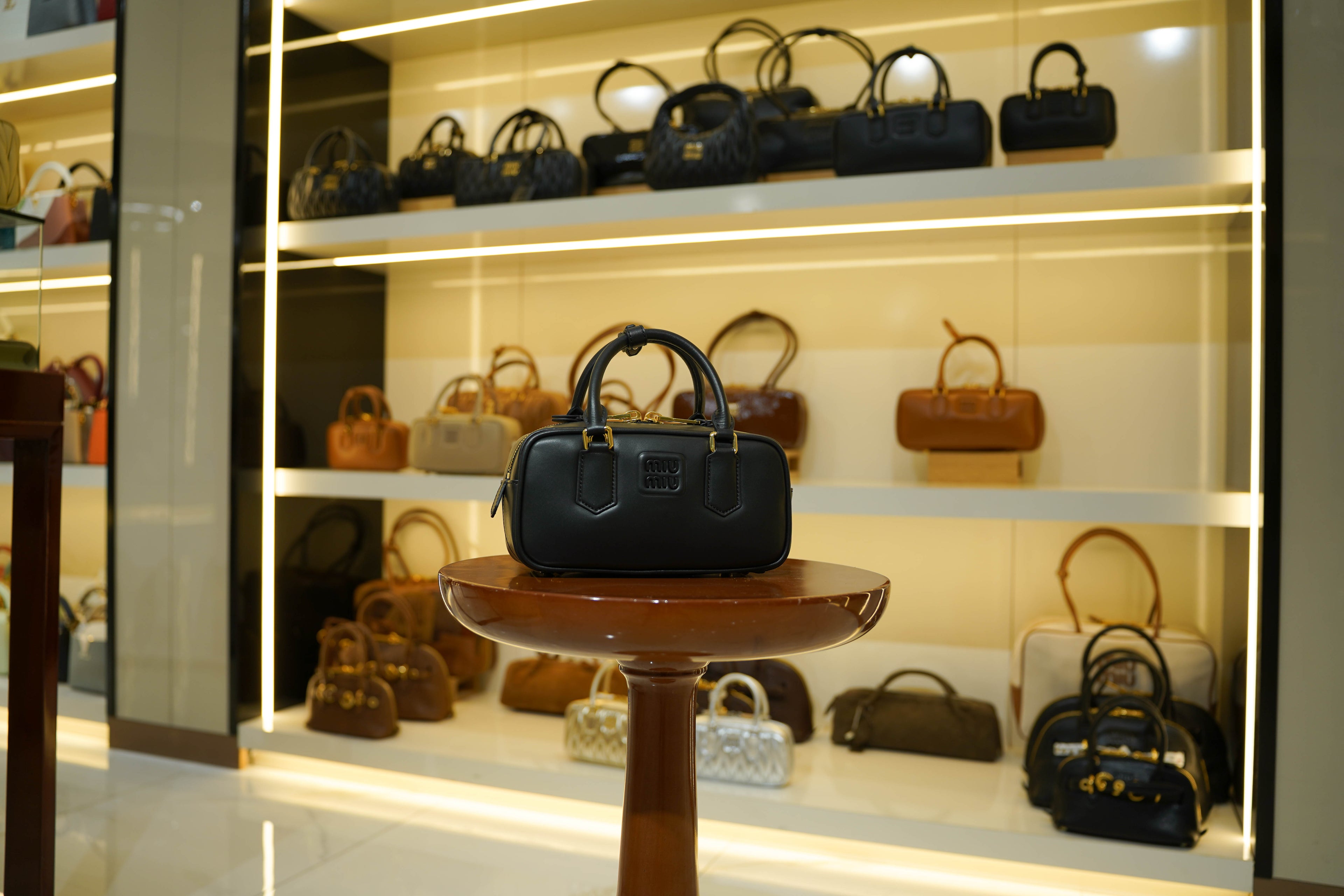 Miu Miu | Arcadie (Medium) – Leather – Black – Gold Hardware
