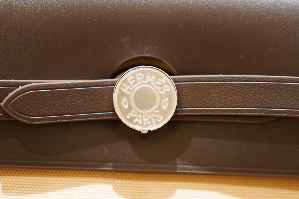 Hermes | Herbag Medium – Canvas – Beige – Gold Hardware