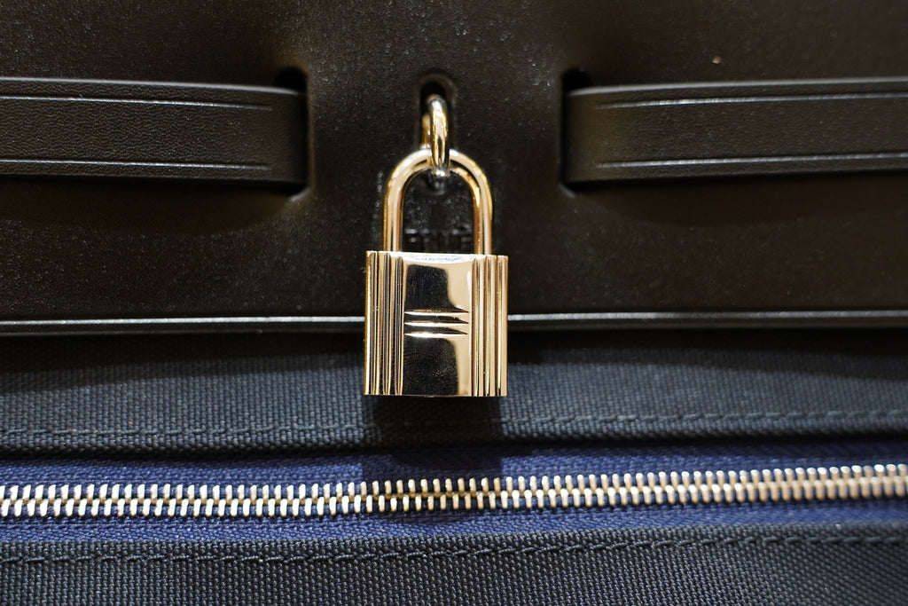 Hermes | Herbag Large – Canvas – Navy – Silver Hardware