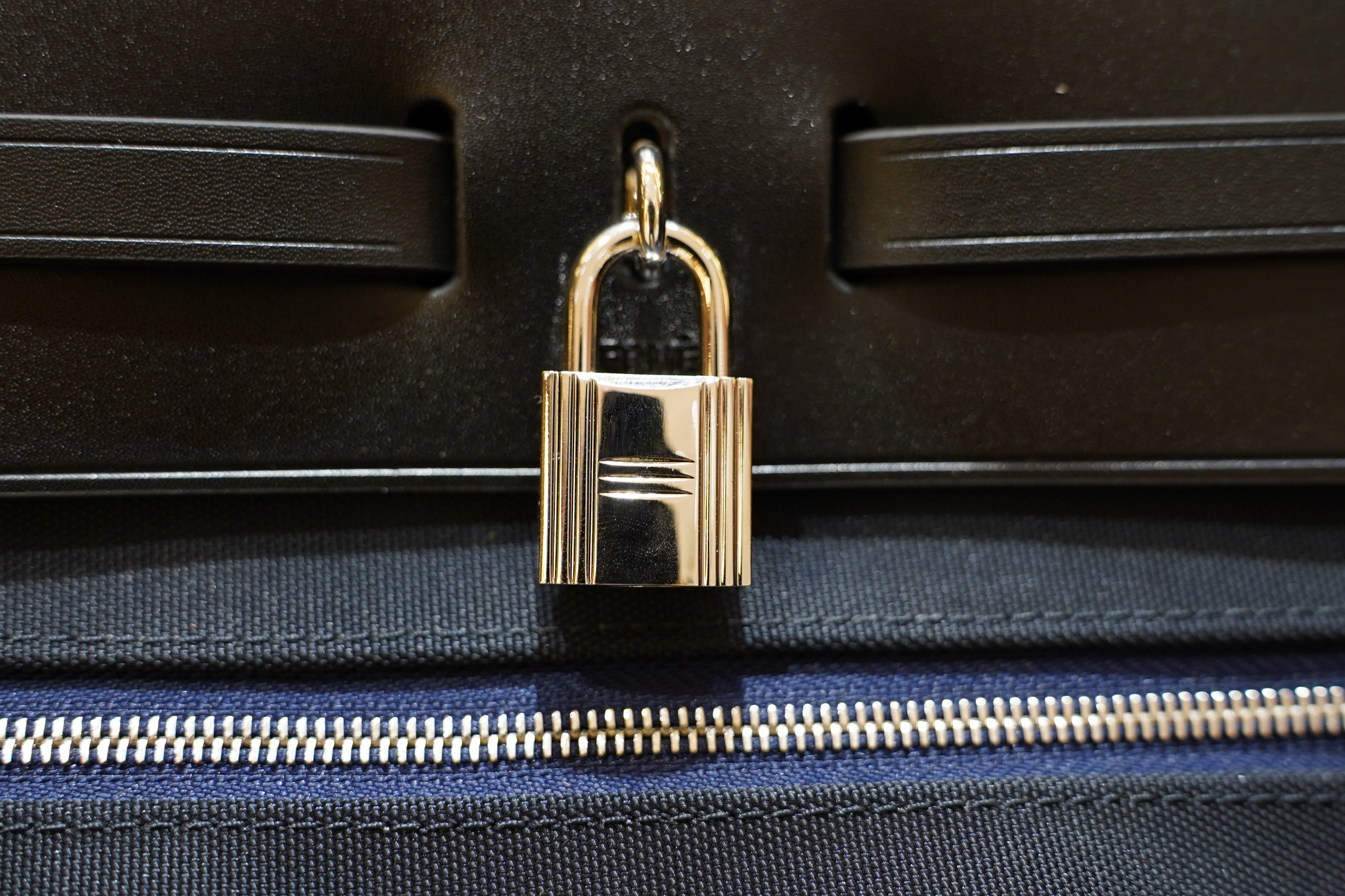 Hermes | Herbag Large – Canvas – Navy – Silver Hardware