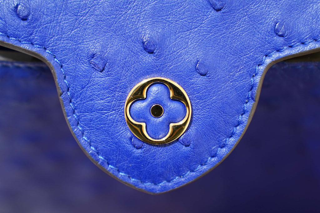 Louis Vuitton | Capucines Medium – Ostrich Leather – Blue – Gold Hardware