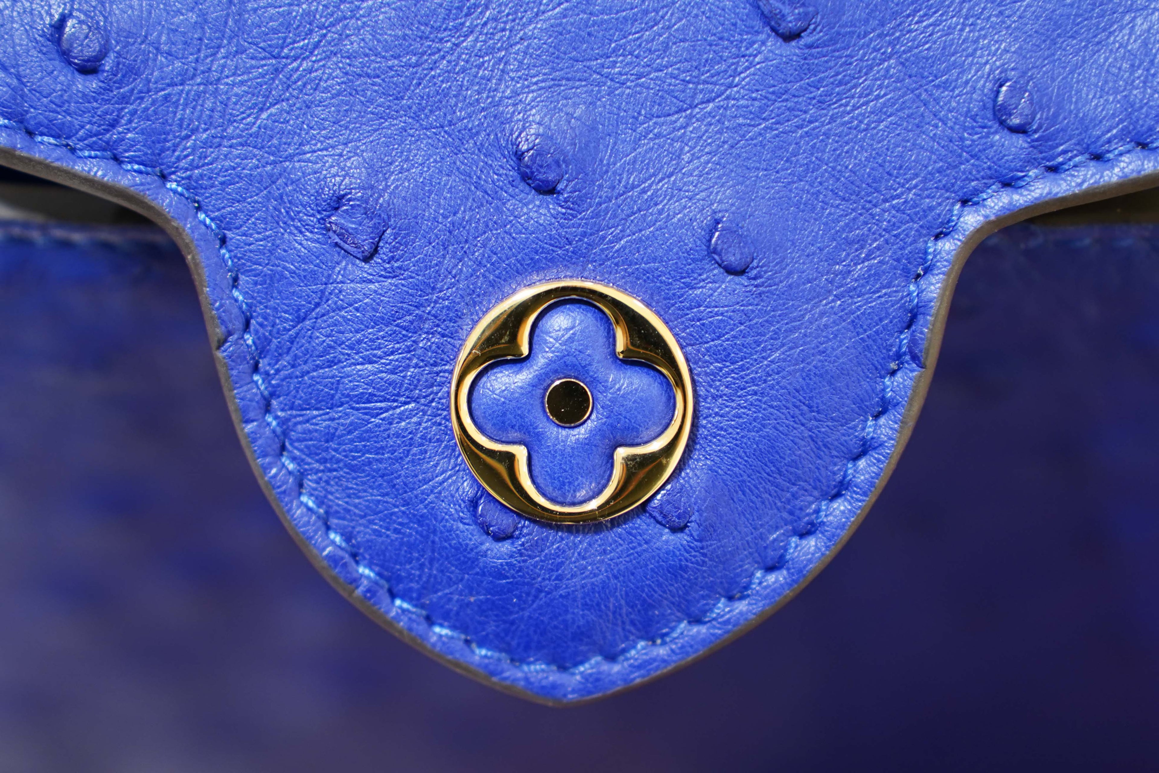 Louis Vuitton | Capucines Medium – Ostrich Leather – Blue – Gold Hardware