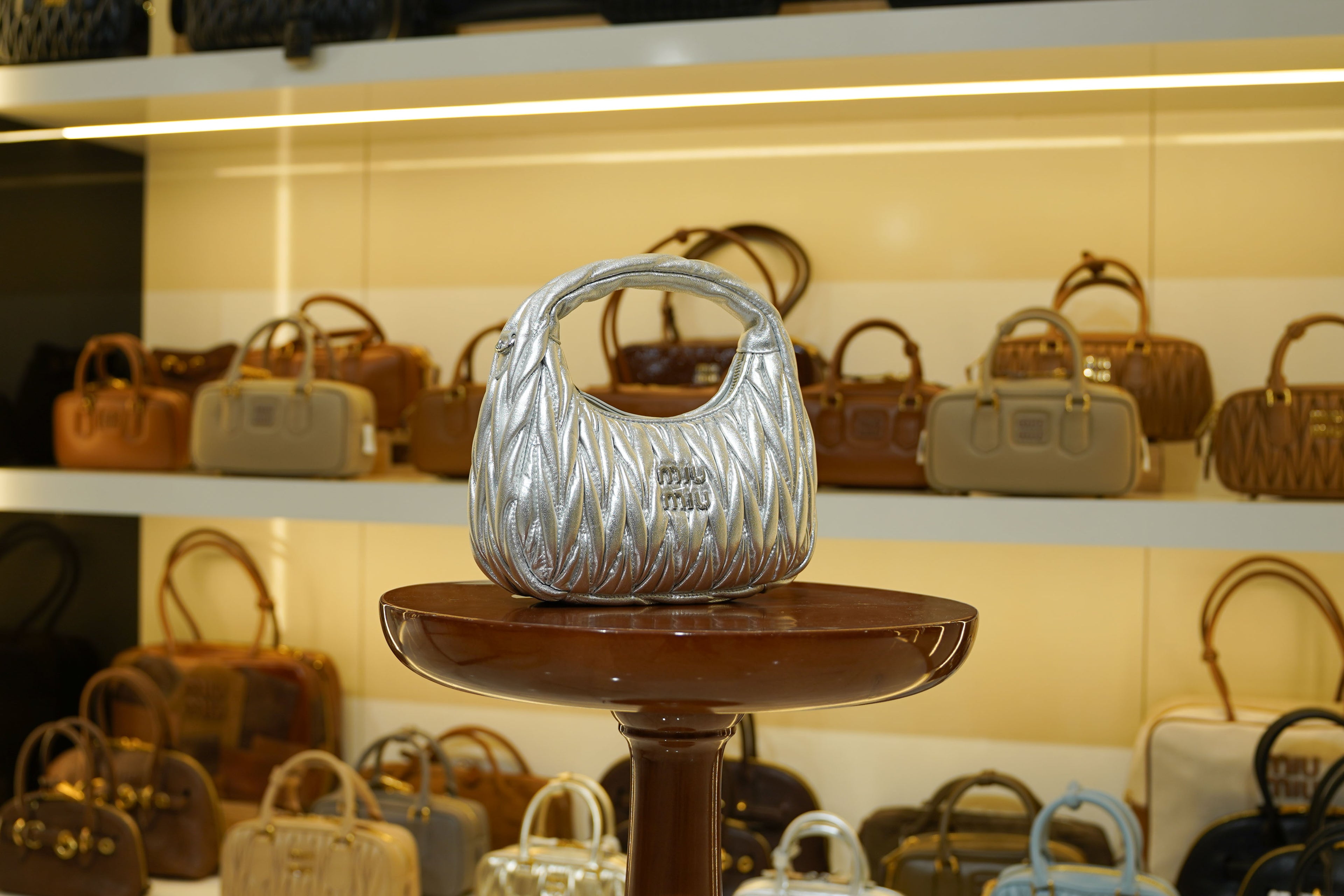 Miu Miu | Wander-Matelasse – Leather – Silver – Silver Hardware