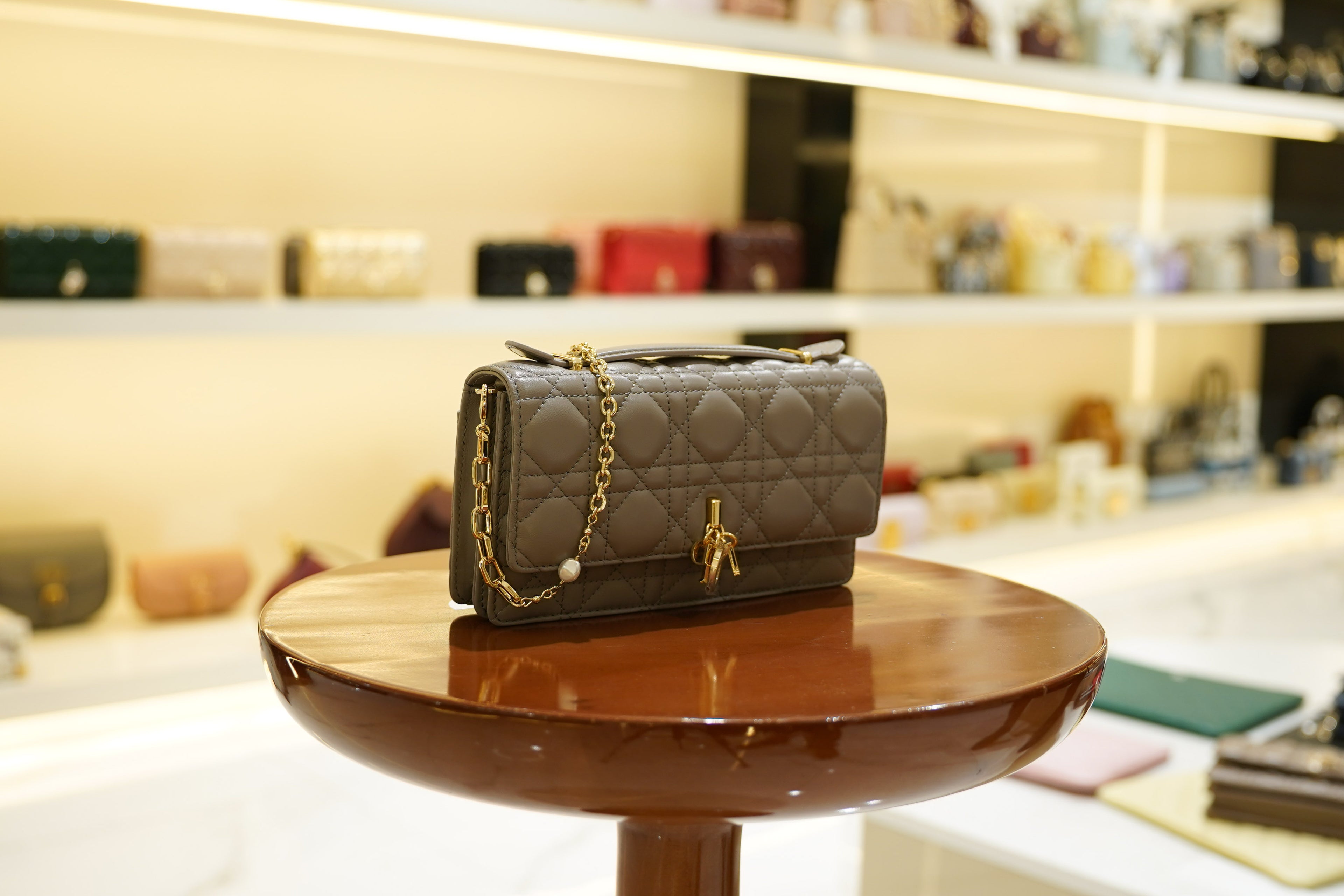 Dior | My Dior Mini Bag – Lambskin – Gray – Gold Hardware