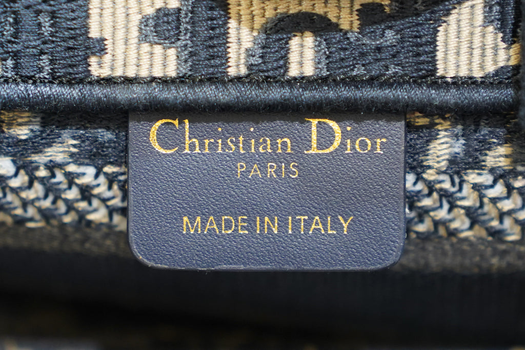 Dior | Book Tote – Canvas – Navy Blue – Gold Hardware