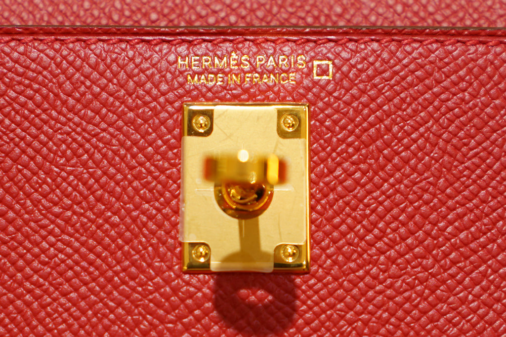 Hermes | Mini Kelly – Epsom Croco Touch – Rouge Casaque