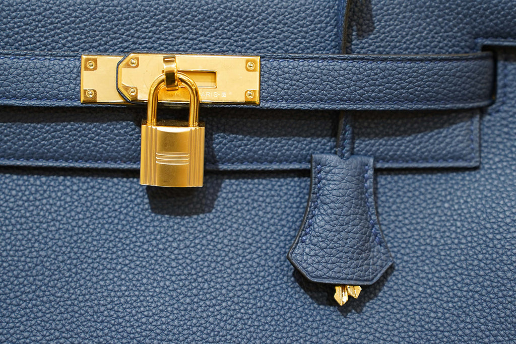 Hermes | Kelly 28 – Togo – Blau – Goldene Hardware