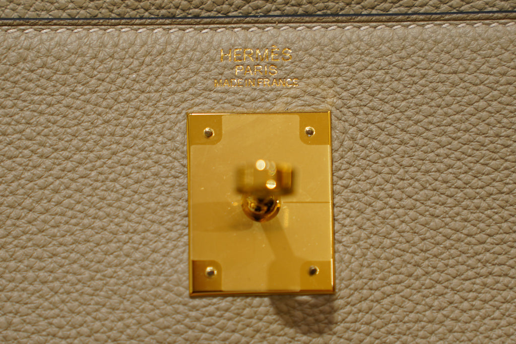Hermès | Kelly 28 – Togo – Etoupe (Taupe) – Quincaillerie dorée