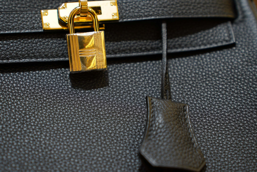 Hermes | Kelly 28 – Того – Черный – Золотая фурнитура