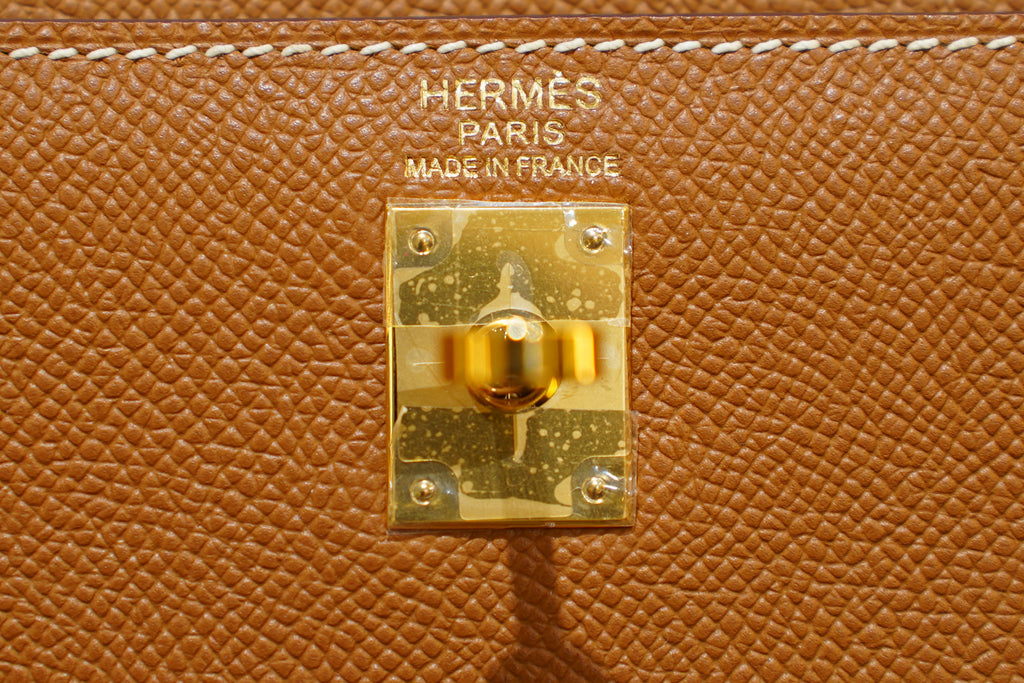 Hermes | Kelly 28 – Retourne – Togo – Gold – Palladium Hardware