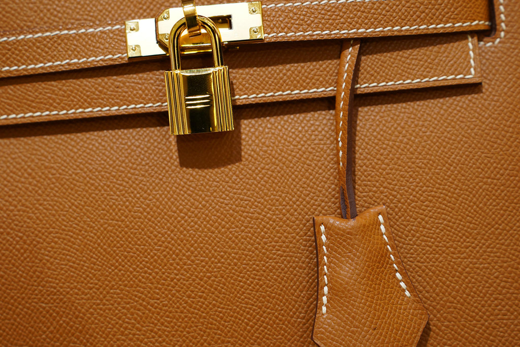 Hermes | Kelly 28 – Retourne – Togo – Gold – Palladium Hardware