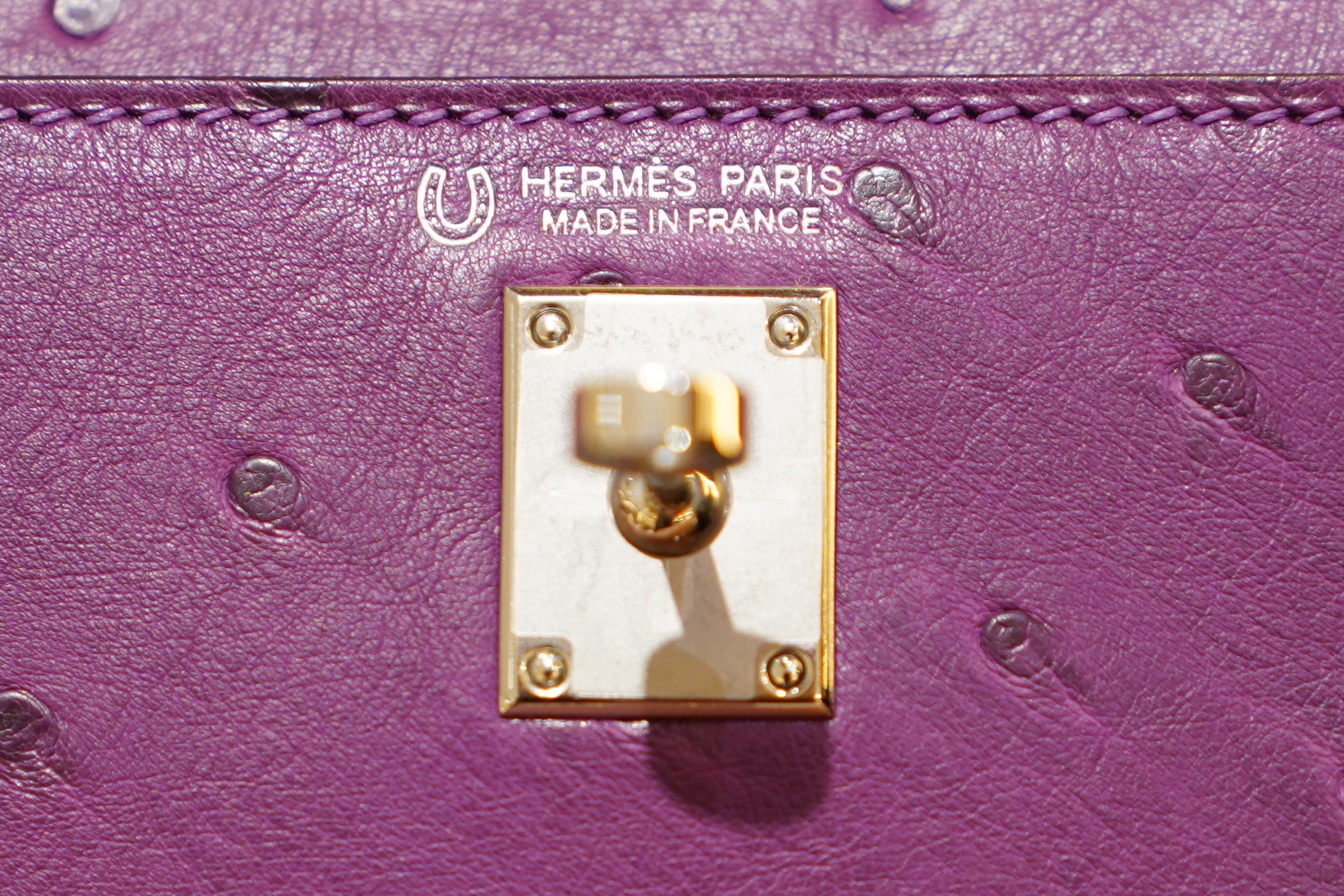 Hermes | Mini Kelly – Ostrich Limited Edition – Purple & White