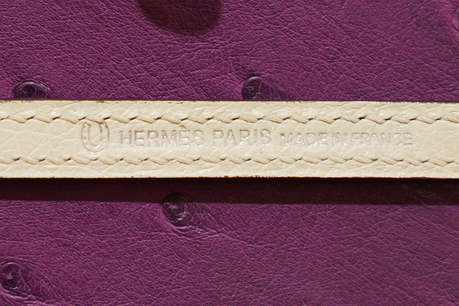 Hermes | Mini Kelly – Ostrich Limited Edition – Purple & White