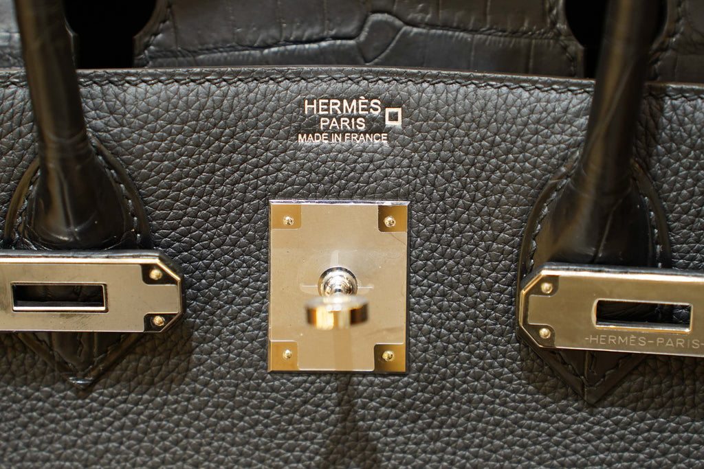 Hermes | Birkin 30 – Noir Touch – Niloticus Crocodile & Togo Leather – Palladium Hardware