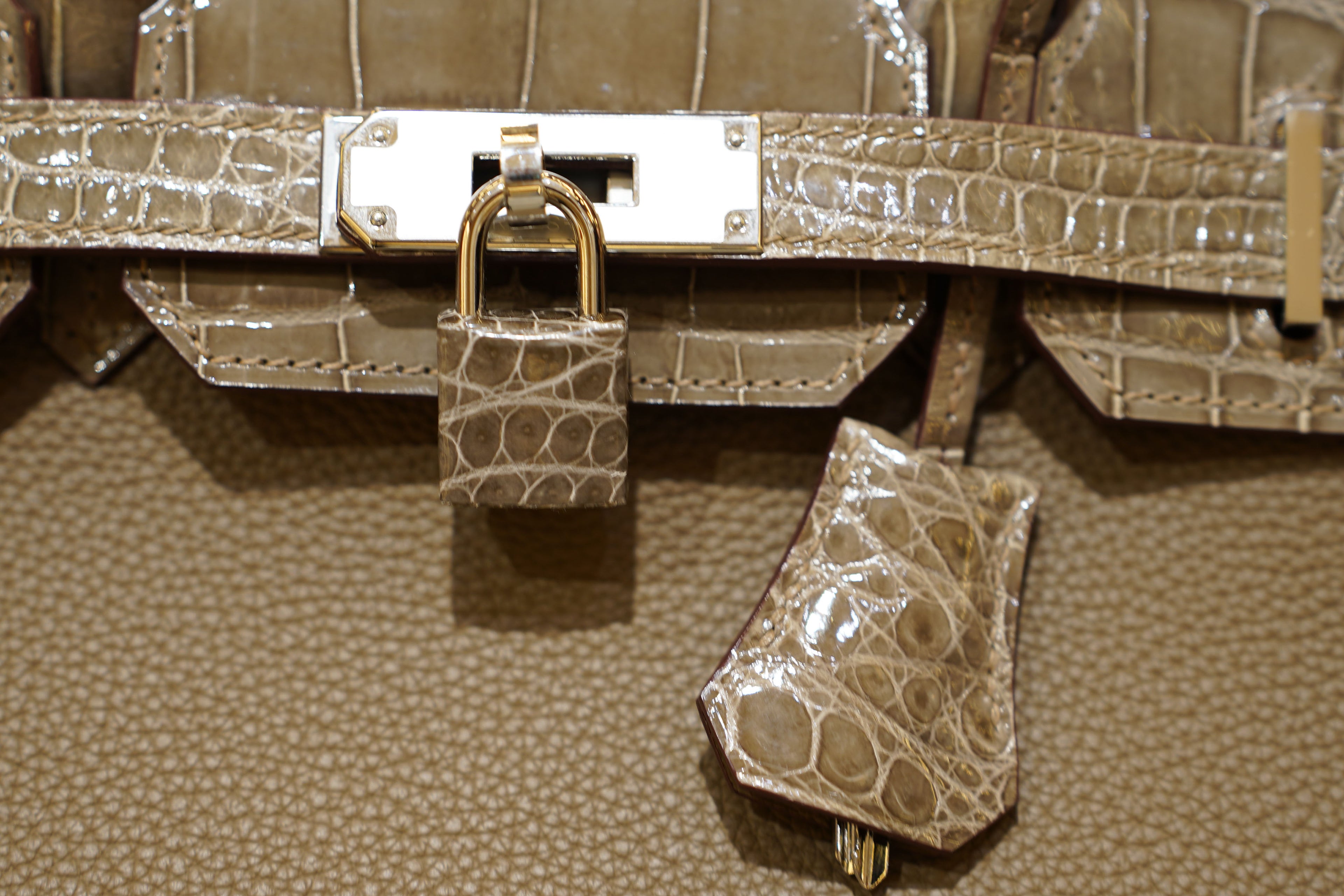 Hermes | Birkin 30 – Touch – Togo & Niloticus Crocodile – Taupe – Palladium Hardware