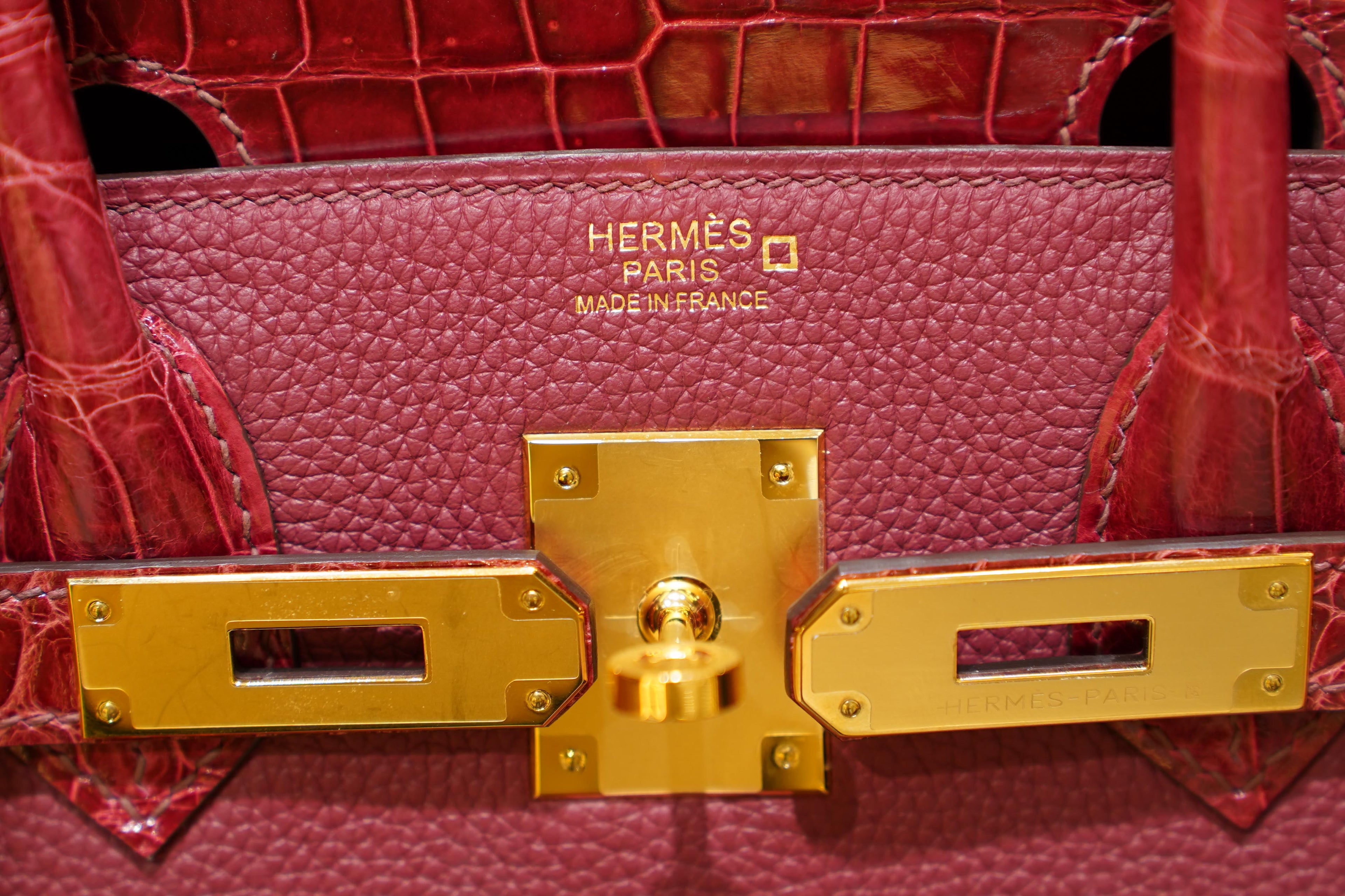 Hermes | Birkin 30 – Togo & Niloticus Crocodile – Rose – Gold Hardware