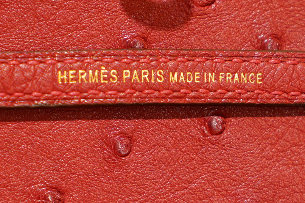 Hermes | Mini Kelly – Ostrich – Rouge Casaque – Gold Hardware