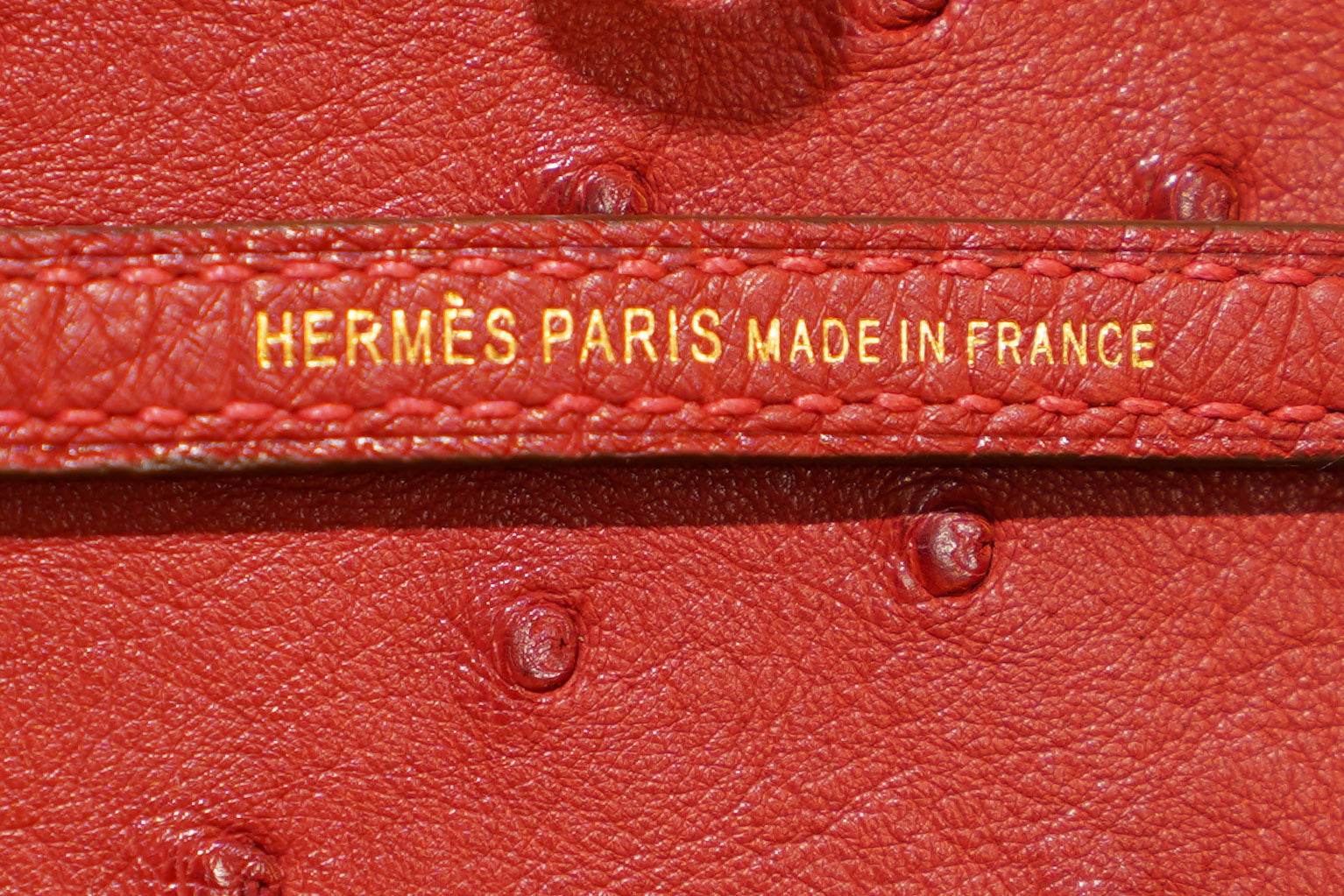 Hermes | Mini Kelly – Ostrich – Rouge Casaque – Gold Hardware