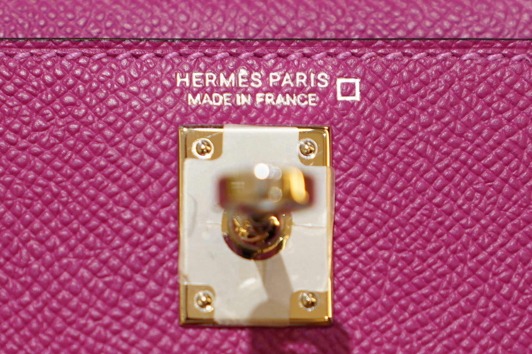 Hermes | Mini Kelly – Epsom Croco Touch – Pink – Palladium Hardware