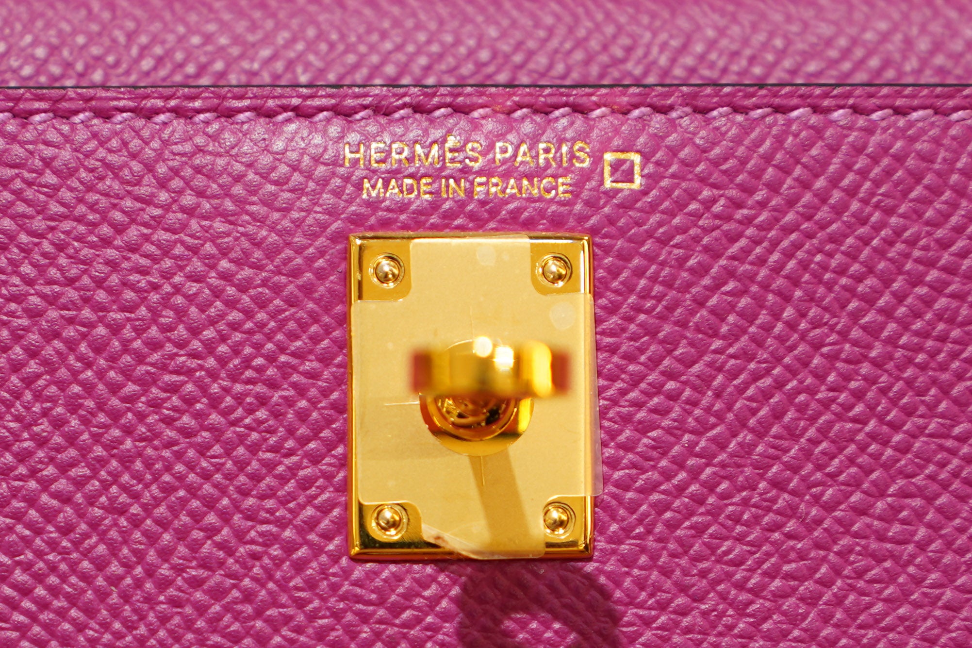 Hermes | Mini Kelly – Epsom Croco Touch – Pink – Gold Hardware
