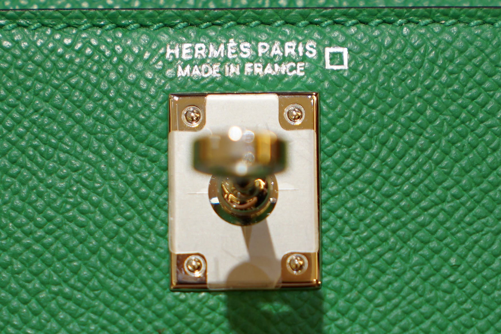 Hermes | Mini Kelly – Epsom Croco Touch – Green – Palladium Hardware