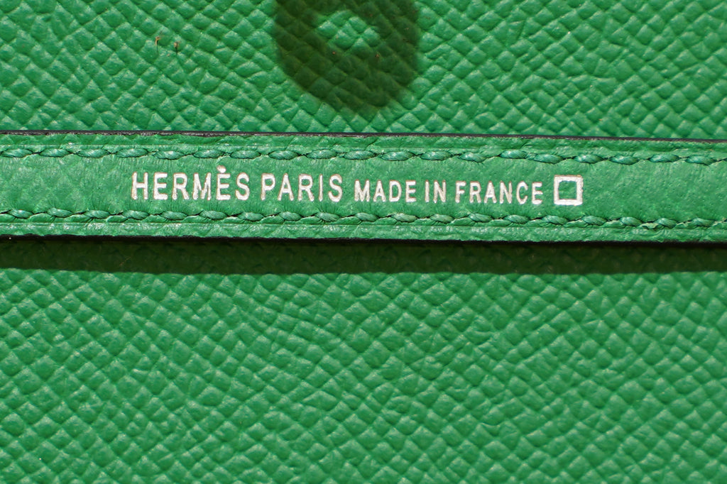 Hermes | Mini Kelly – Epsom Croco Touch – Green – Palladium Hardware
