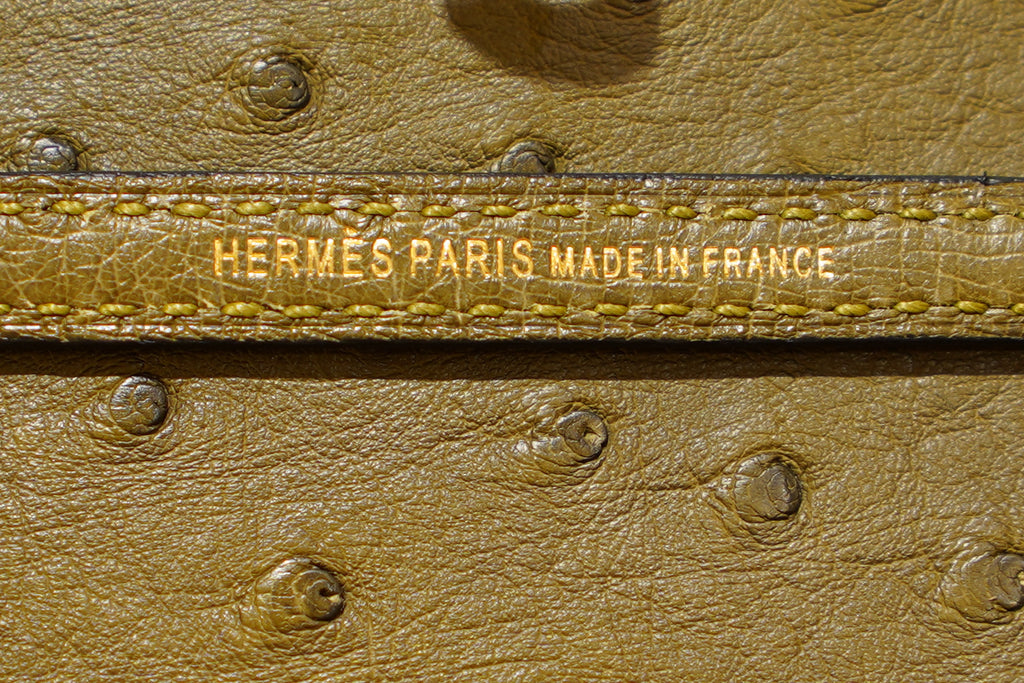 Hermes | Mini Kelly – Ostrich – Khaki Green - Gold Hardware
