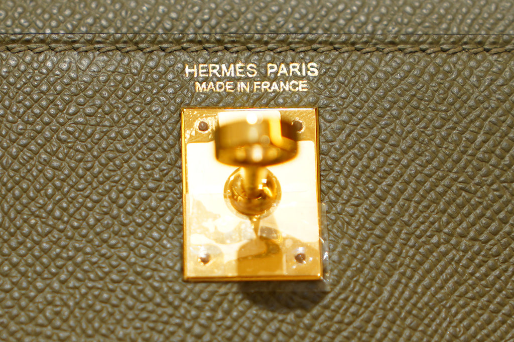 Hermes | Mini Kelly – Epsom – Khaki Green – Gold Hardware